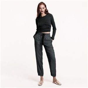 J. Crew Eco Cupro Black Joggers Size 12 Petite